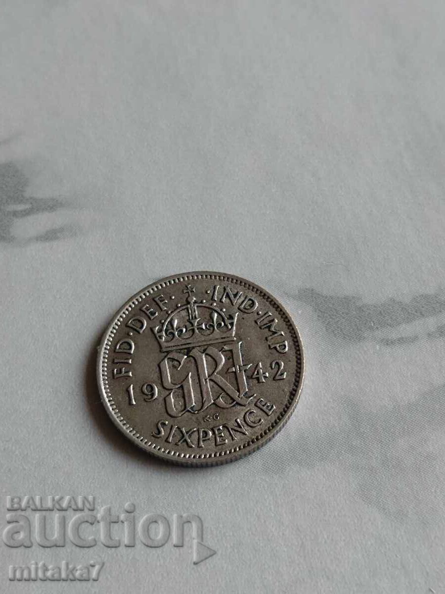 6 pence 1942, Marea Britanie