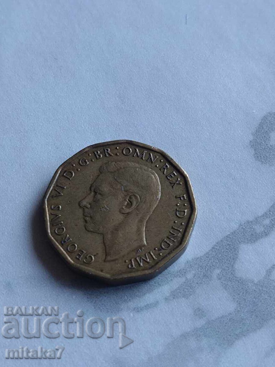 3 pence 1944, Great Britain with price € 0.40 | 0.78 BGN