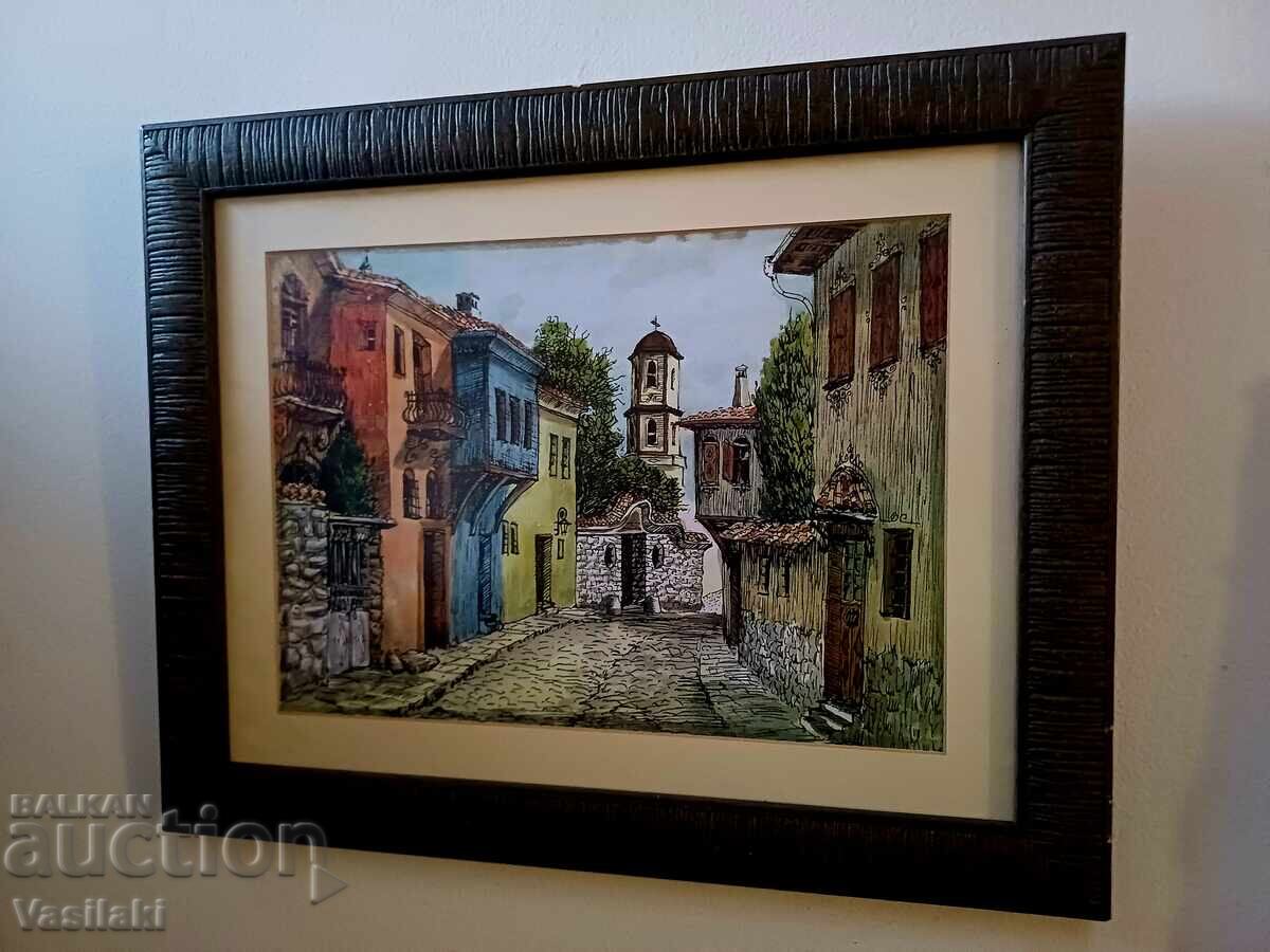 Красива картина  "  Стария Пловдив  " с цена € 24.00 | 46.94 лв.