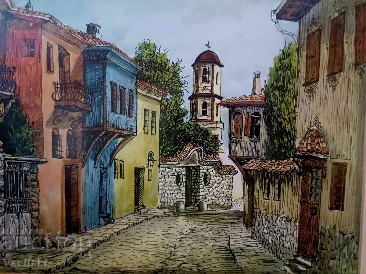 Красива картина  "  Стария Пловдив  " - 5