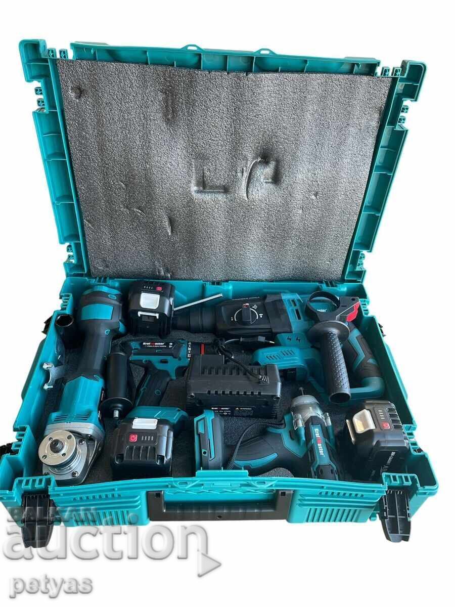 Auction  Cordless rotary hammer, angle grinder, impact wrench, and drill/driver