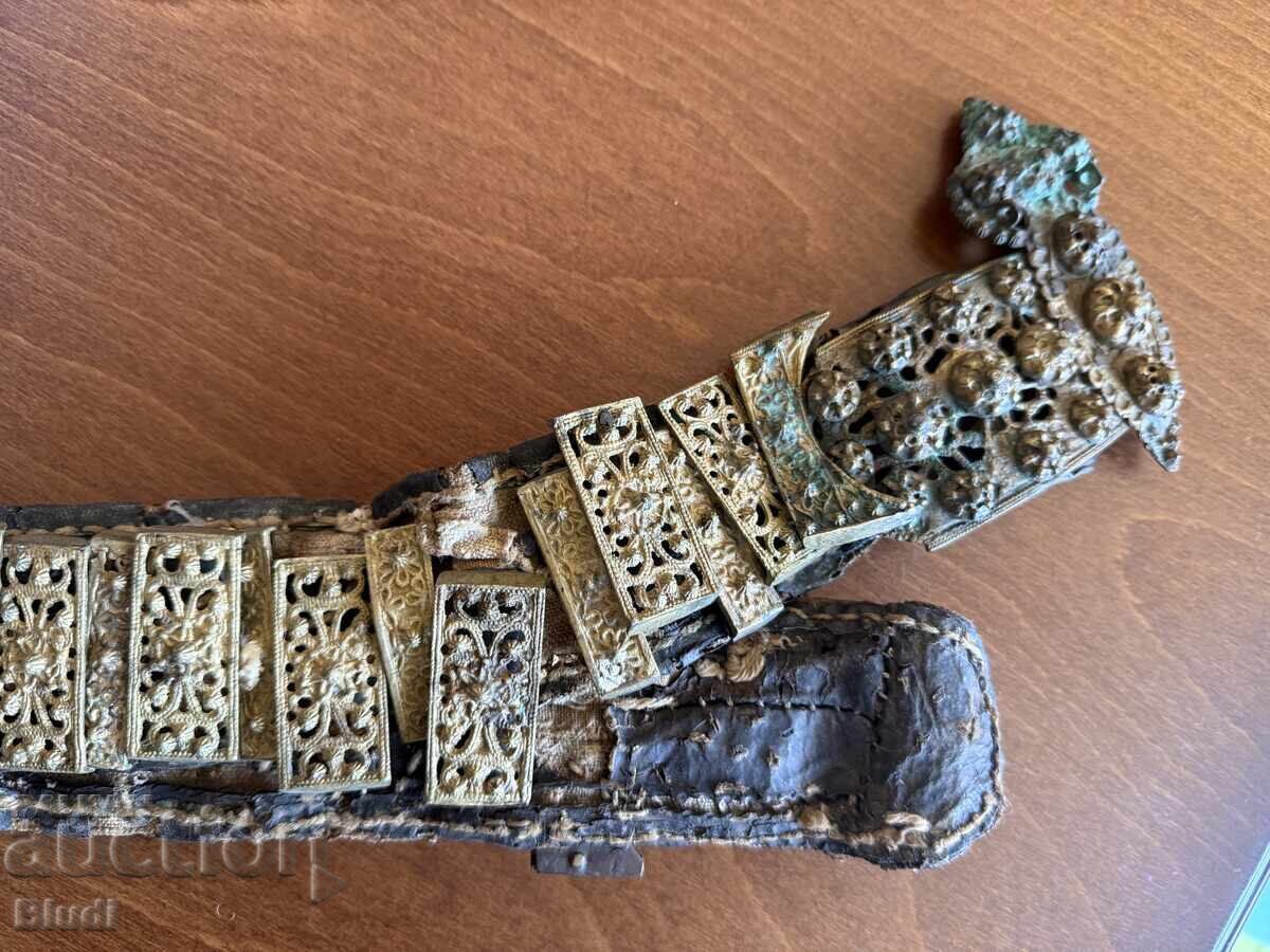Old bronze belt about 75 centimeters long - 7