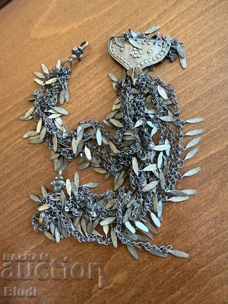 Old white metal pendant 29 centimeters