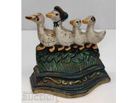 METAL CAST STATUETTE FIGURE DUCK DUCK