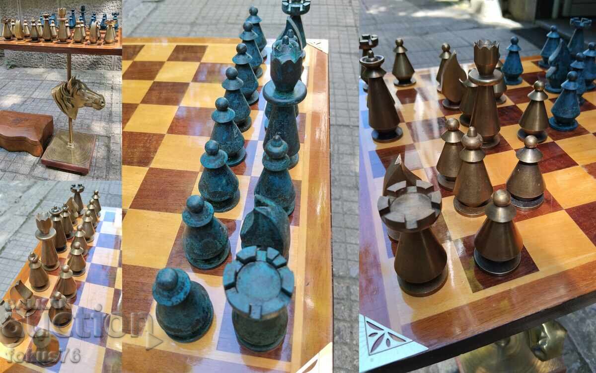 Șah vechi incredibil din bronz - Unicat - 6