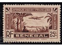 Senegal-1935-Air Mail-Views and airplane, MLH