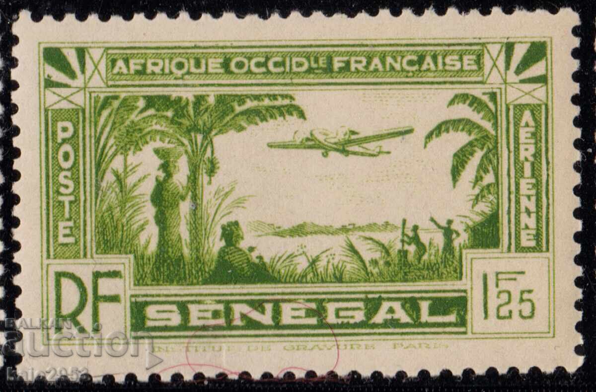 Senegal-1935-Poștă aeriană-Vederi și avion, MLH