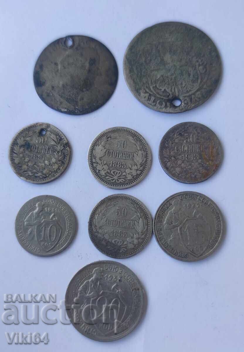 Lot of Old Silver Coins Bulgaria and Others BZC