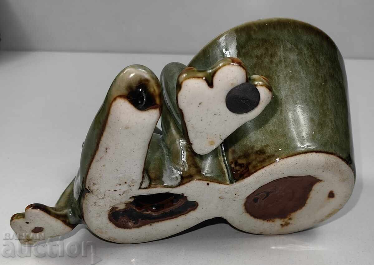 PORȚELAN ? CERAMICĂ ? FIGURINĂ PENTRU GHIVECI BROASCĂ INTEGRĂ - 6