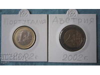 Лот монети от 1и 2 Евро 2002 г.