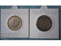 Лот монети от 1и 2 Евро 2002 г.