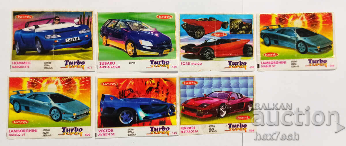 ❤️ ⭐ Картинки от дъвки Турбо Супер Turbo Super 7 бр ⭐ ❤️