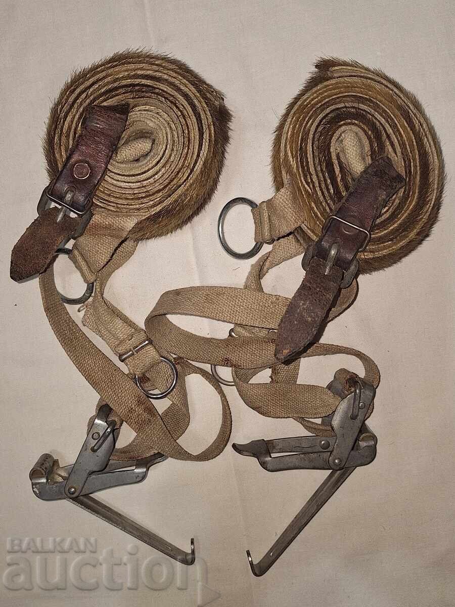 Wehrmacht WW2--trupe de munte--curele pentru schiuri din piele