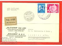 БЪЛГАРИЯ ПЪТУВАЛА ВЪЗДУШНА КАРТИЧКА 1938 ЧЕХОСЛОВАКИЯ