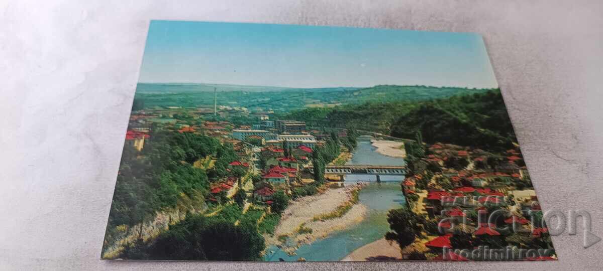 Postcard Lovech General view with Osam river 1972