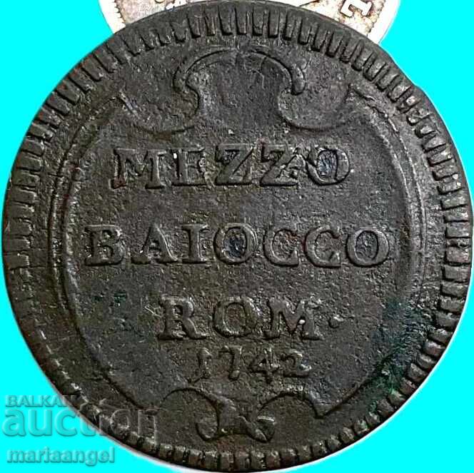 Mezzo Baiocco 1742 Βατικανό Βενέδικτος ΙΔ' Mezzo Baiocco 1742 Βατικανό Βενέδικτος ΙΔ'