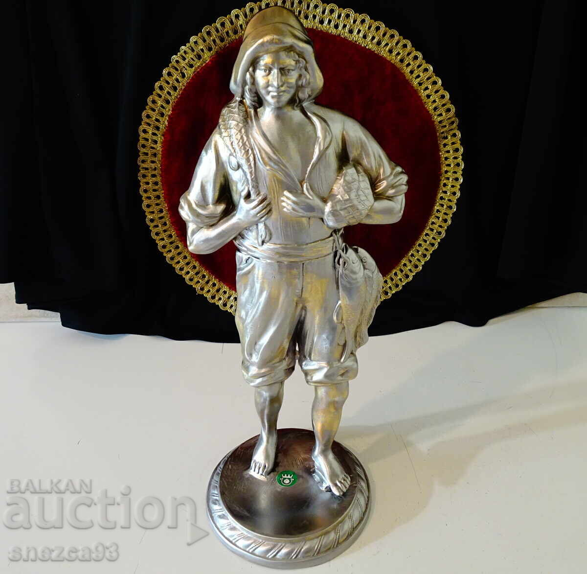 Pewter sculpture Fisherman, 35 cm., 2 kg - 7 Pewter sculpture Fisherman, 35 cm., 2 kg - 7