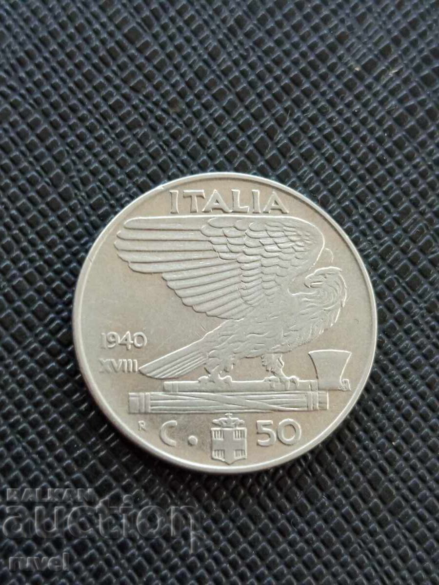 Италия 50 чентезими, 1940 г.
