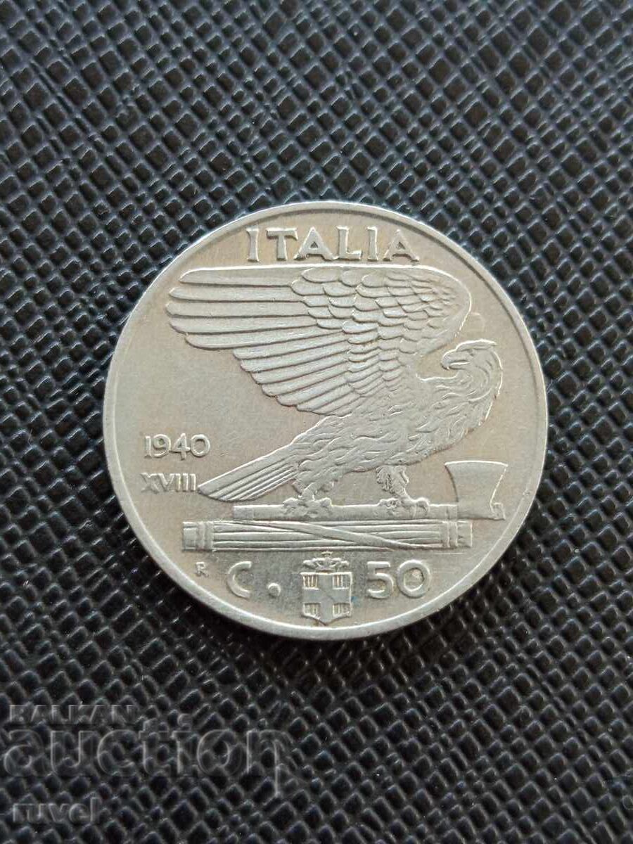 Италия 50 чентезими, 1940 г.