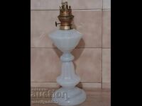Old kerosene lamp white glass base ORIGINAL