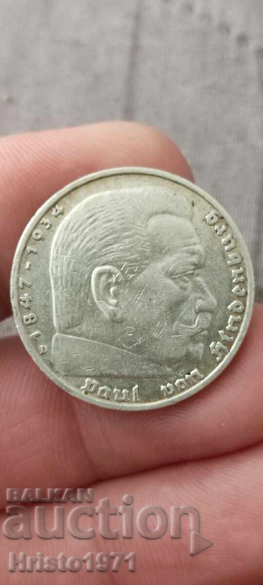 5 Reichsmarks 1936 D 5 Reichsmarks 1936 D