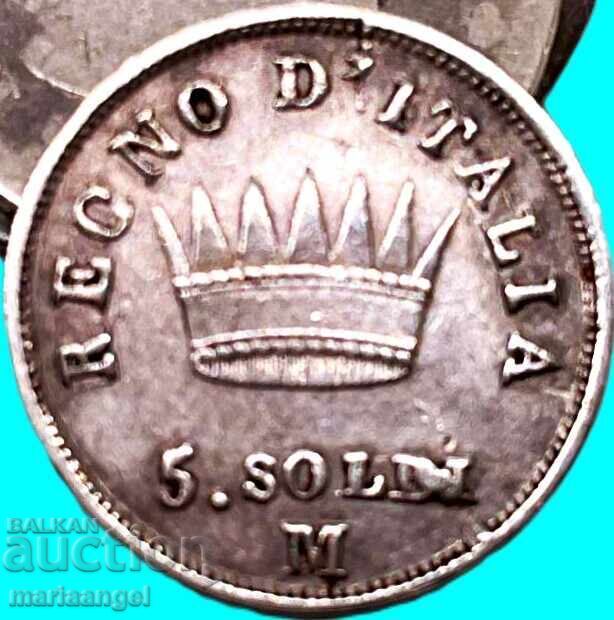 Delivery of Napoleon 5 soldi 1813 Italy M-Milan silver Delivery of Napoleon 5 soldi 1813 Italy M-Milan silver