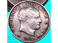 Napoleon 5 soldi 1813 Italy M-Milan silver