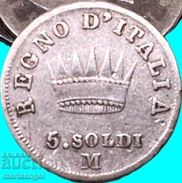 Napoleon 5 soldi 1810 Italy M-Milan silver - 7 Napoleon 5 soldi 1810 Italy M-Milan silver - 7