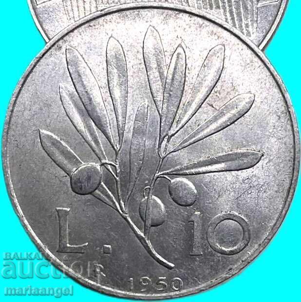 10 λίρες 1950 Ιταλία - 6 10 λίρες 1950 Ιταλία - 6