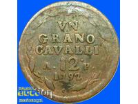 Νάπολη 1 grana 1792 12 cavalli Ιταλία Κάρολος II 28mm 8,25g