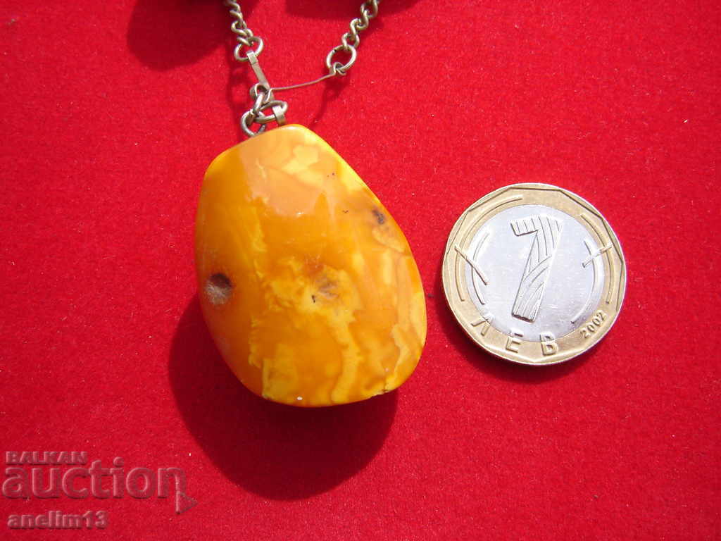 OLD NECKLACE NATURAL BALTIC ROYAL EGG AMBER - 6