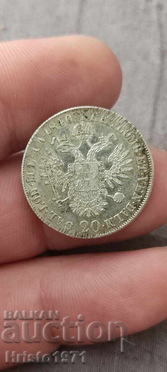 20 kreuzer 1840 with price € 45.00 | 88.01 BGN 20 kreuzer 1840 with price € 45.00 | 88.01 BGN