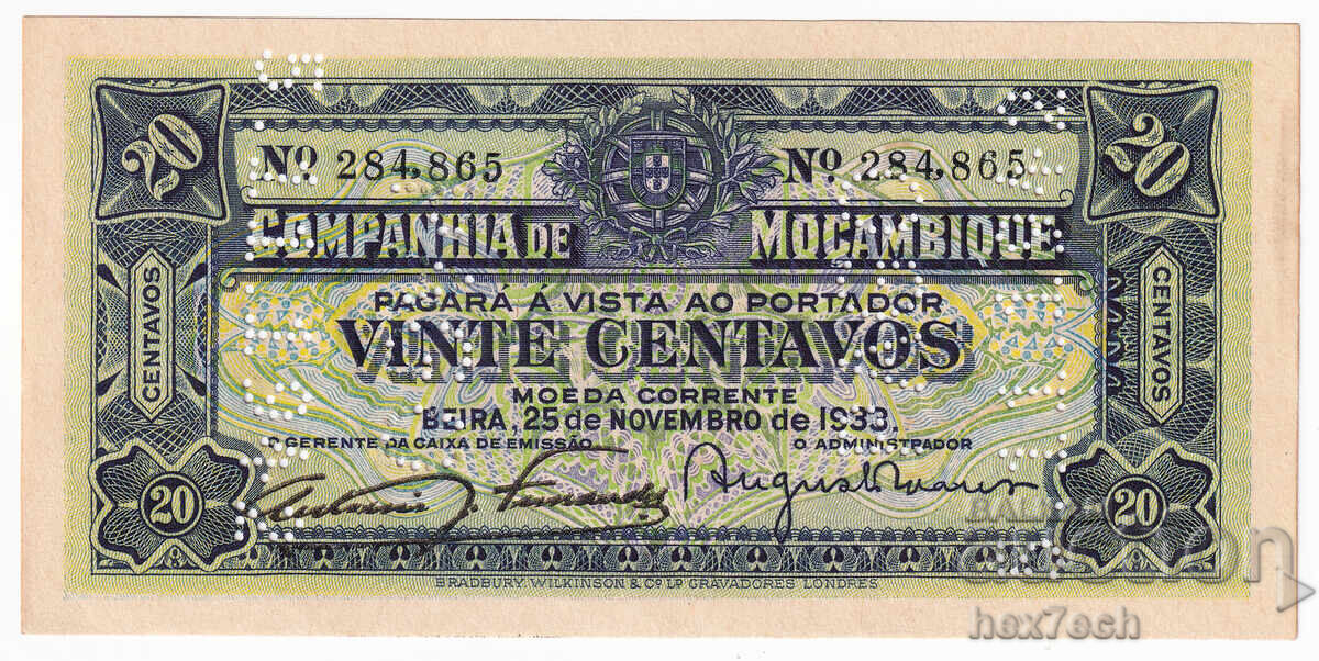 ❤️ ⭐ Mozambique 1933 20 centavos ⭐ ❤️ with price € 4.99 | 9.76 BGN