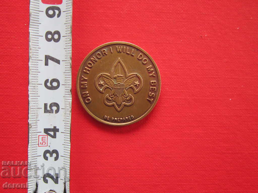 American military bronze badge scout token coin