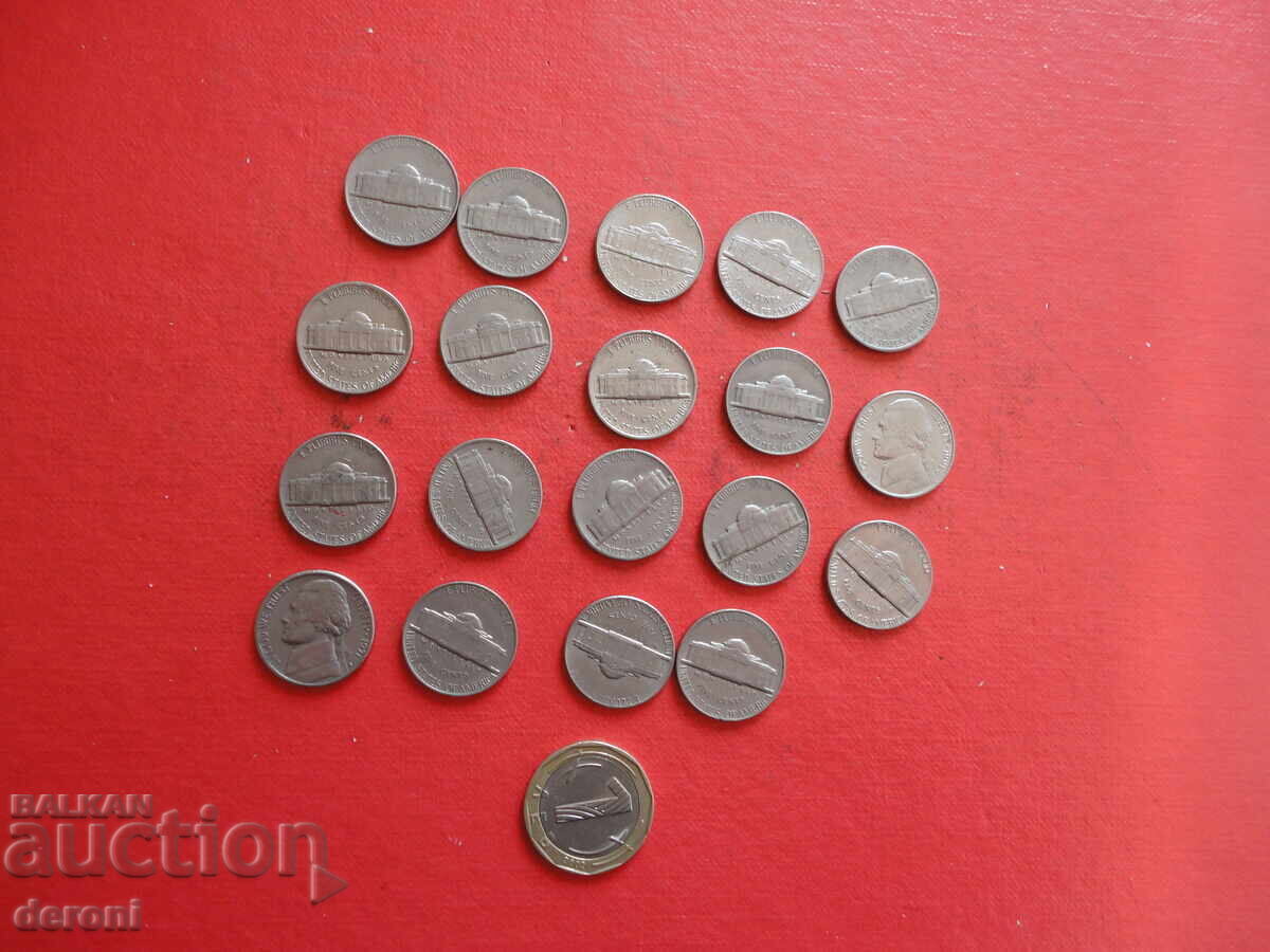 Monede de 5 cenți SUA lotul 5