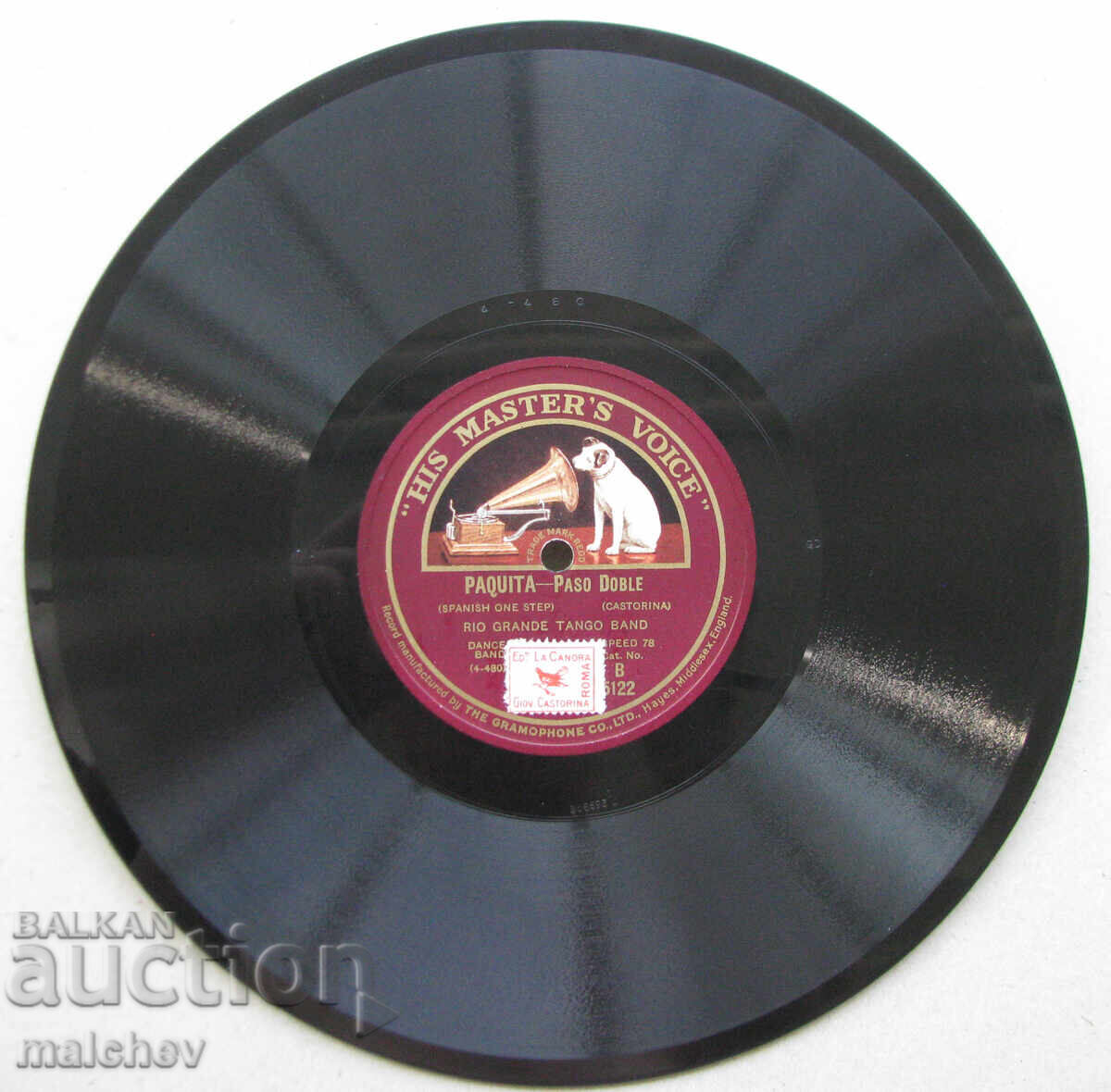 Livrarea Disc de gramofon din bachelită 1928, Paquita..., excelent