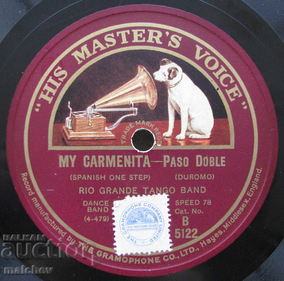 Disc de gramofon din bachelită 1928, Paquita..., excelent