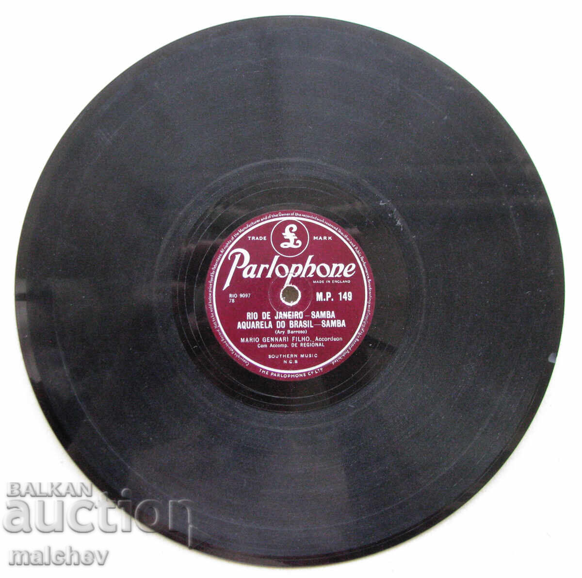 Βακελιτένιος δίσκος γραμμοφώνου 1948, Ρίο ντε..., εξαιρετικός με τιμή € 5.00 | 9.78 BGN