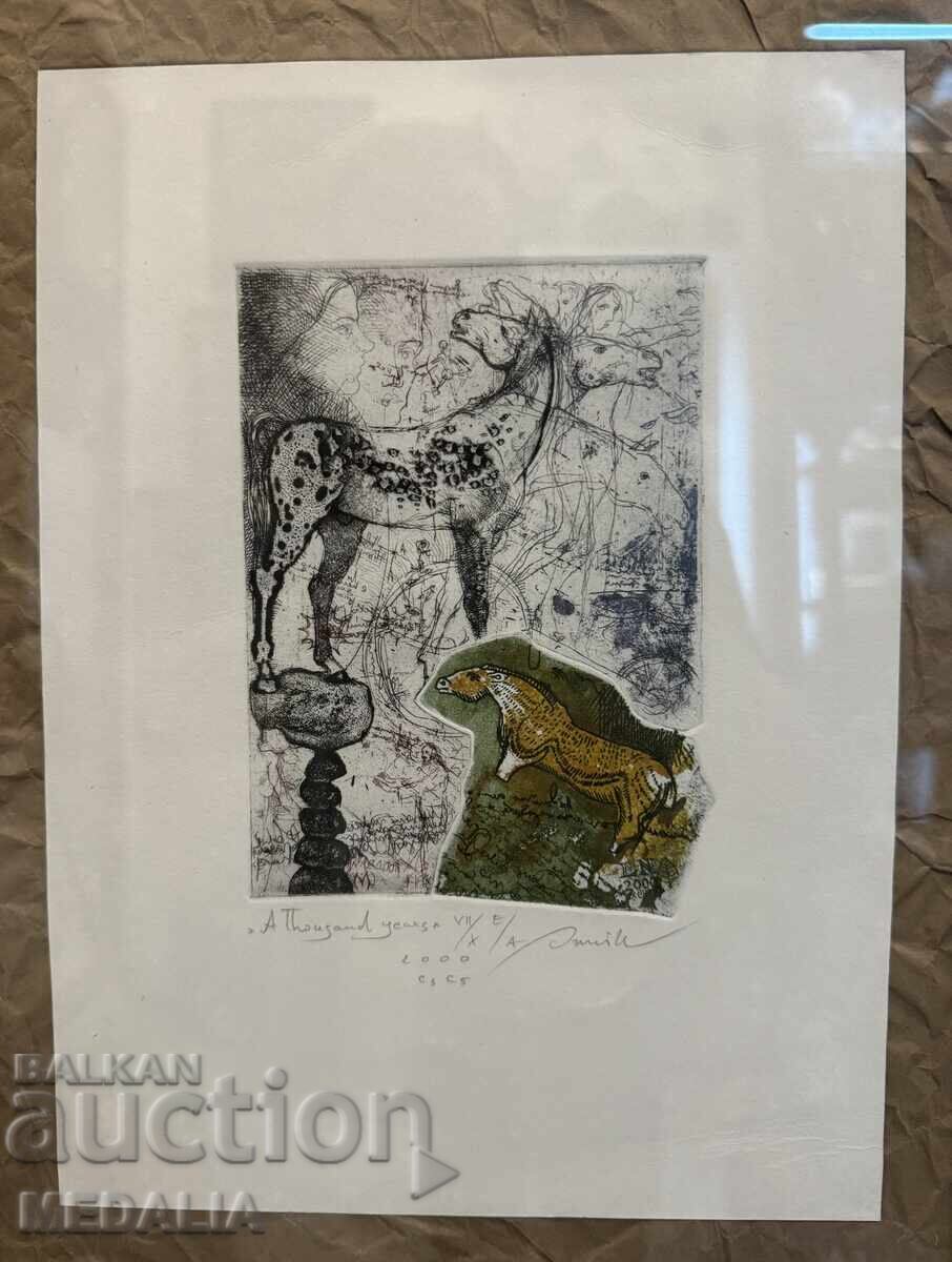 Онник Каранфилян - графика - подписана - Е/А - рамкирана с цена € 50.00 | 97.79 лв. Онник Каранфилян - графика - подписана - Е/А - рамкирана с цена € 50.00 | 97.79 лв.