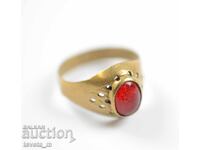 Antique women's ring with a red cabochon - Kingdom of Bulgaria