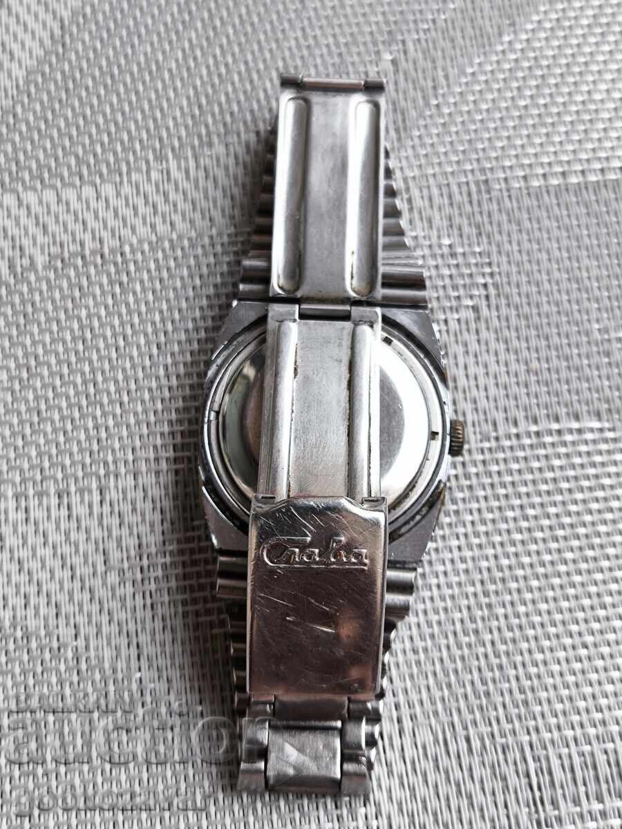 Licitație Ceas Slava automatic! Funcționează! Brățară originală! Licitație Ceas Slava automatic! Funcționează! Brățară originală!