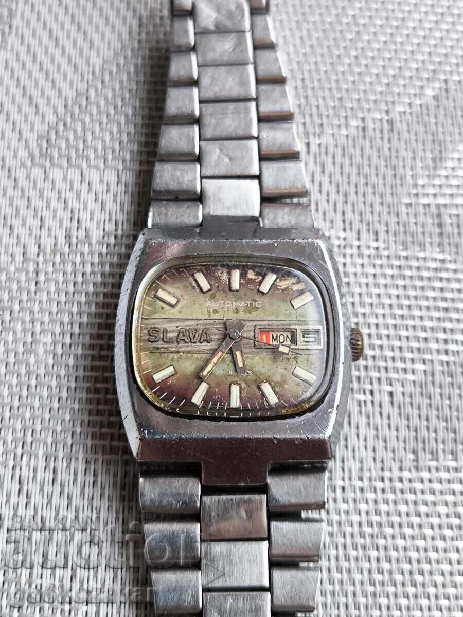 Ceas Slava automatic! Funcționează! Brățară originală! Ceas Slava automatic! Funcționează! Brățară originală!