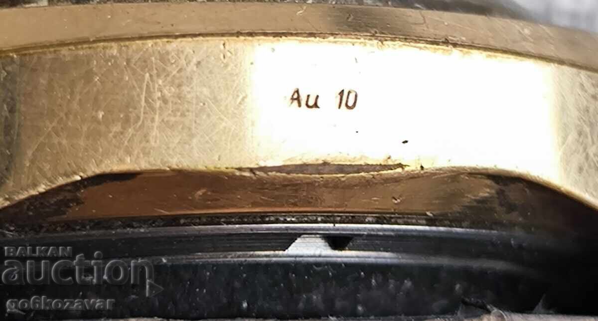 Auction  Gold-plated "Poljot" watch from the USSR AU 10 Works!