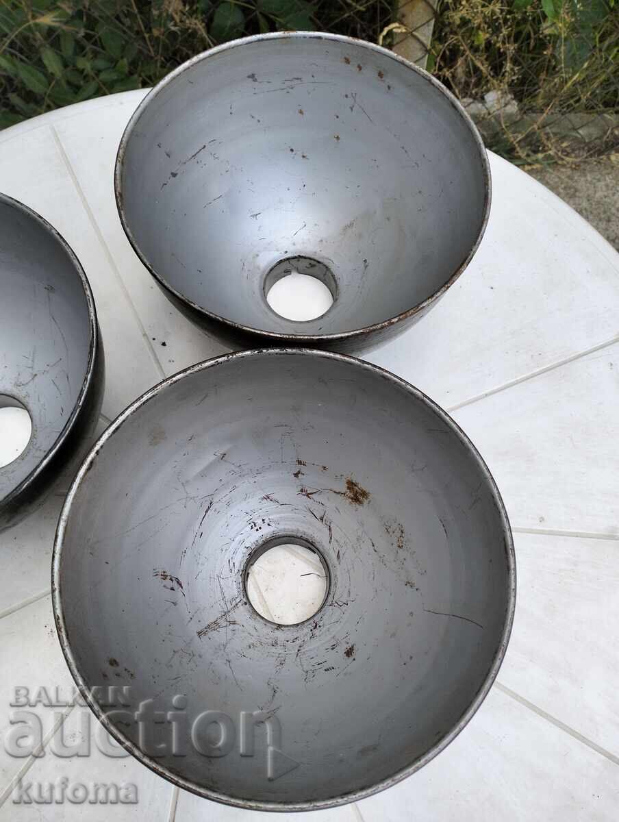 Vintage metal lampshades 3 pieces - 5
