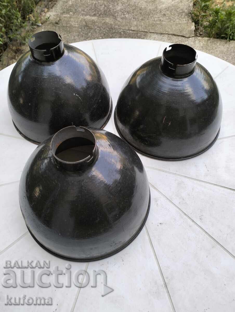 Vintage metal lampshades 3 pieces