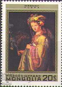 Stamp block Paintings by Rembrandt, 1981, Mongolia - 7