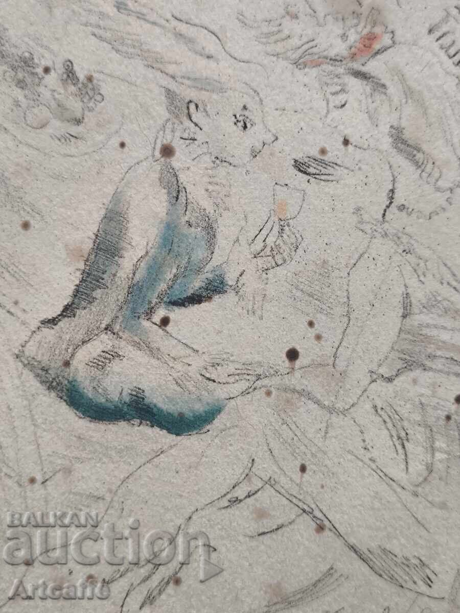 Livrarea gravură „Cenușăreasa la bal” (1929) – Jules Pascin Livrarea gravură „Cenușăreasa la bal” (1929) – Jules Pascin