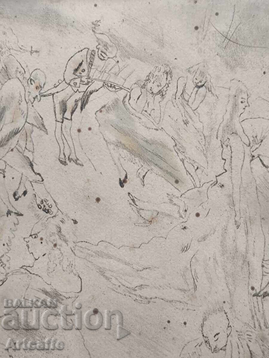 gravură „Cenușăreasa la bal” (1929) – Jules Pascin - 5 gravură „Cenușăreasa la bal” (1929) – Jules Pascin - 5