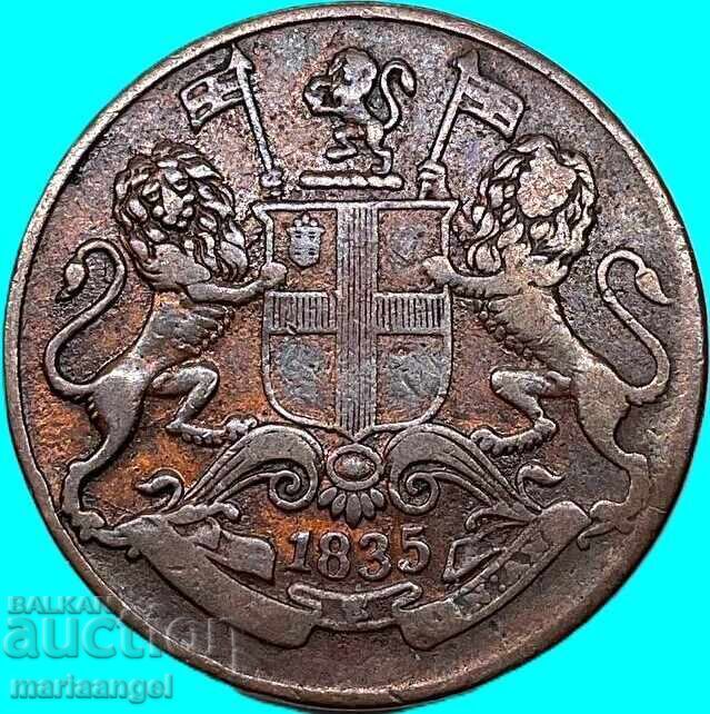 1/4 Anna 1835 British East India bronze - 5