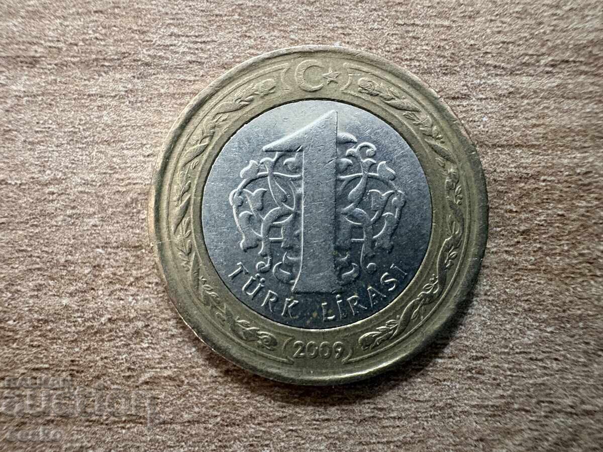 Turkey - 1 Lira (2009)